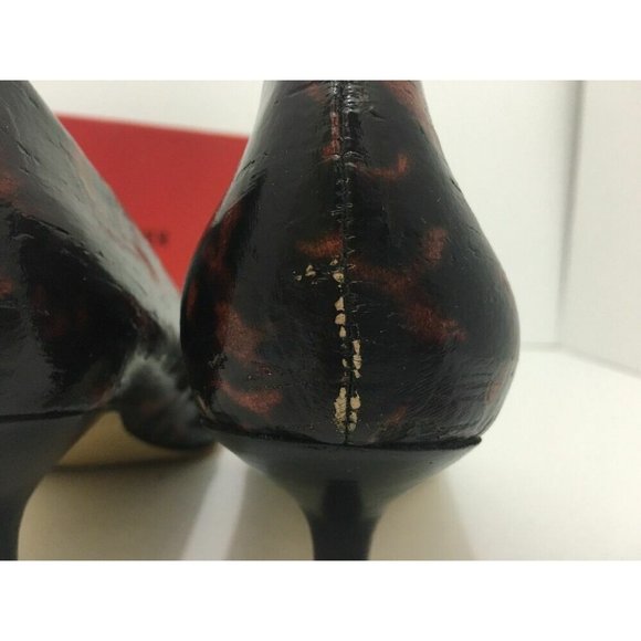 Donald J Pliner Gali Printed Pointed Toe Heel Pump Black Patent Leather US 8 - Picture 7 of 12